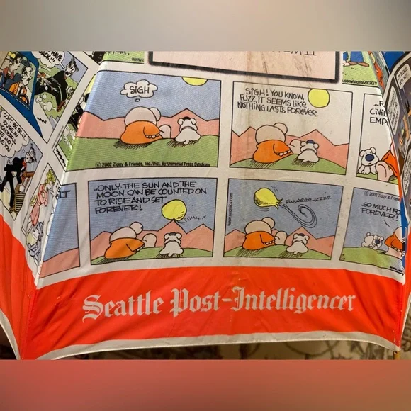 Seattle Post-Intelligencer Colorful Cartoons Umbrella - Picture 6 of 10